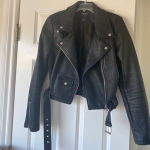 Faux leather biker jacket, fits like M/L